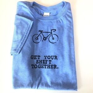 CYCLING Funny Men's Graphic T-Shirt Large Gildan Soft Style Taproot Tees